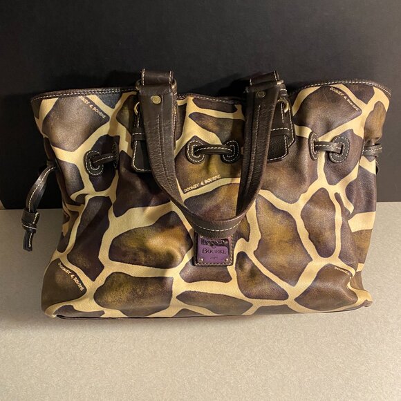 Dooney & Bourke Giraffe Print Drawstring Tote Bag - Picture 1 of 15